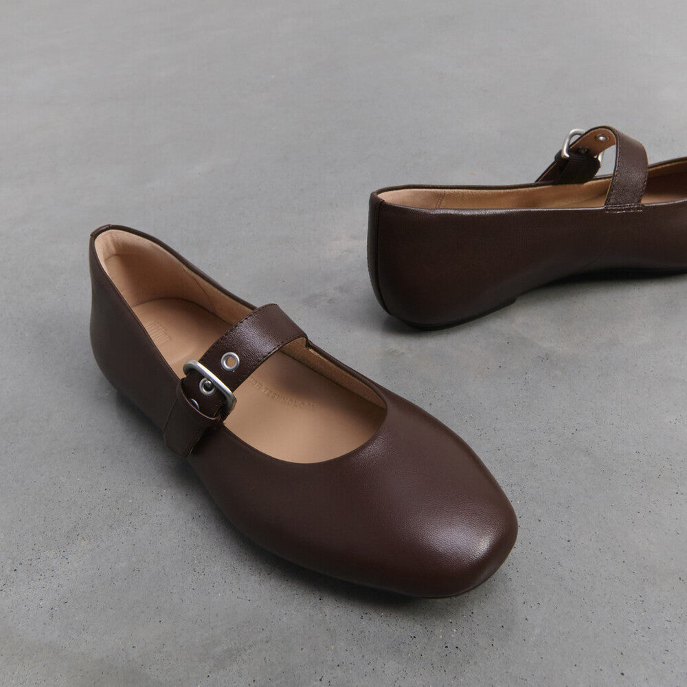 DELICATOSOFT LEATHER MARY JANES - CHOCOLAT (E3D-D07)