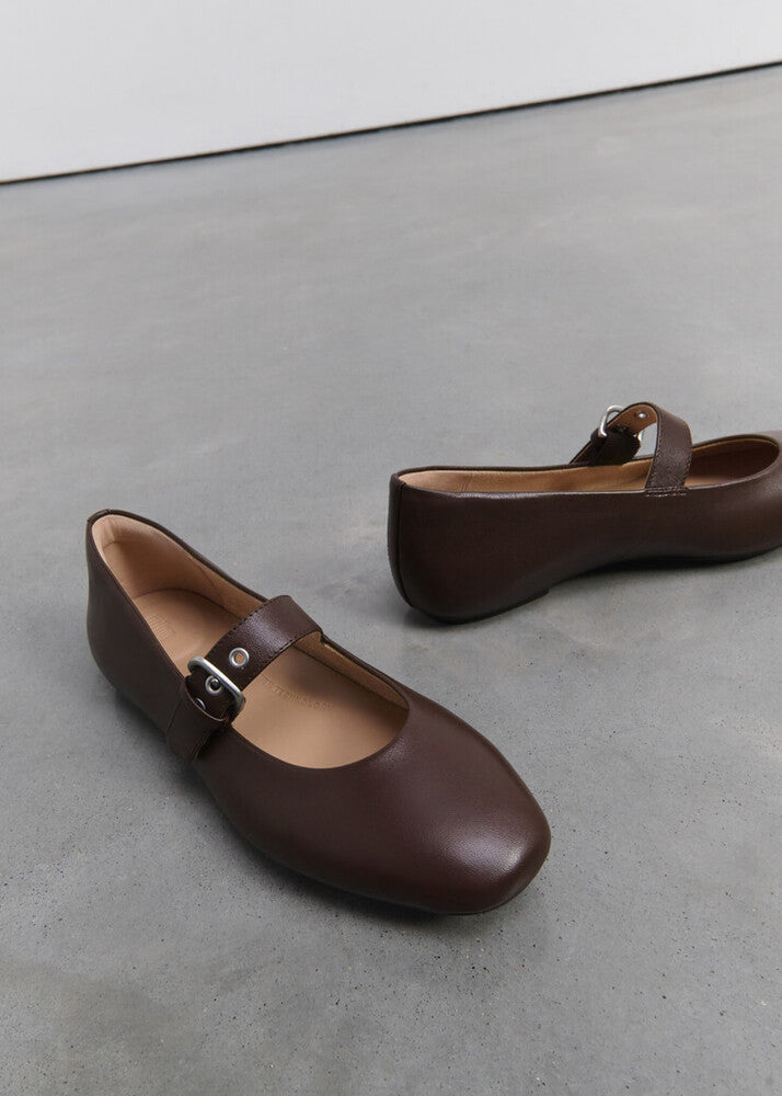DELICATOSOFT LEATHER MARY JANES - CHOCOLAT (E3D-D07)