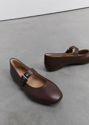DELICATOSOFT LEATHER MARY JANES - CHOCOLAT (E3D-D07)