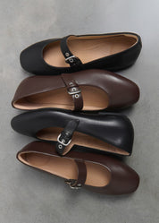 DELICATOSOFT LEATHER MARY JANES - BLACK (E3D-090)