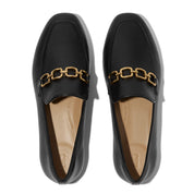 DELICATO SQUARE-CHAIN SOFT LEATHER LOAFERS