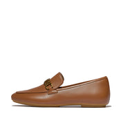 DELICATO SQUARE-CHAIN SOFT LEATHER LOAFERS