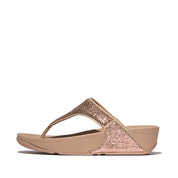 LULU CRINKLED-SHIMMER TOE-POST SANDALS