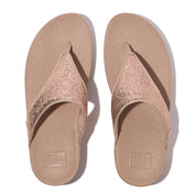 LULU CRINKLED-SHIMMER TOE-POST SANDALS