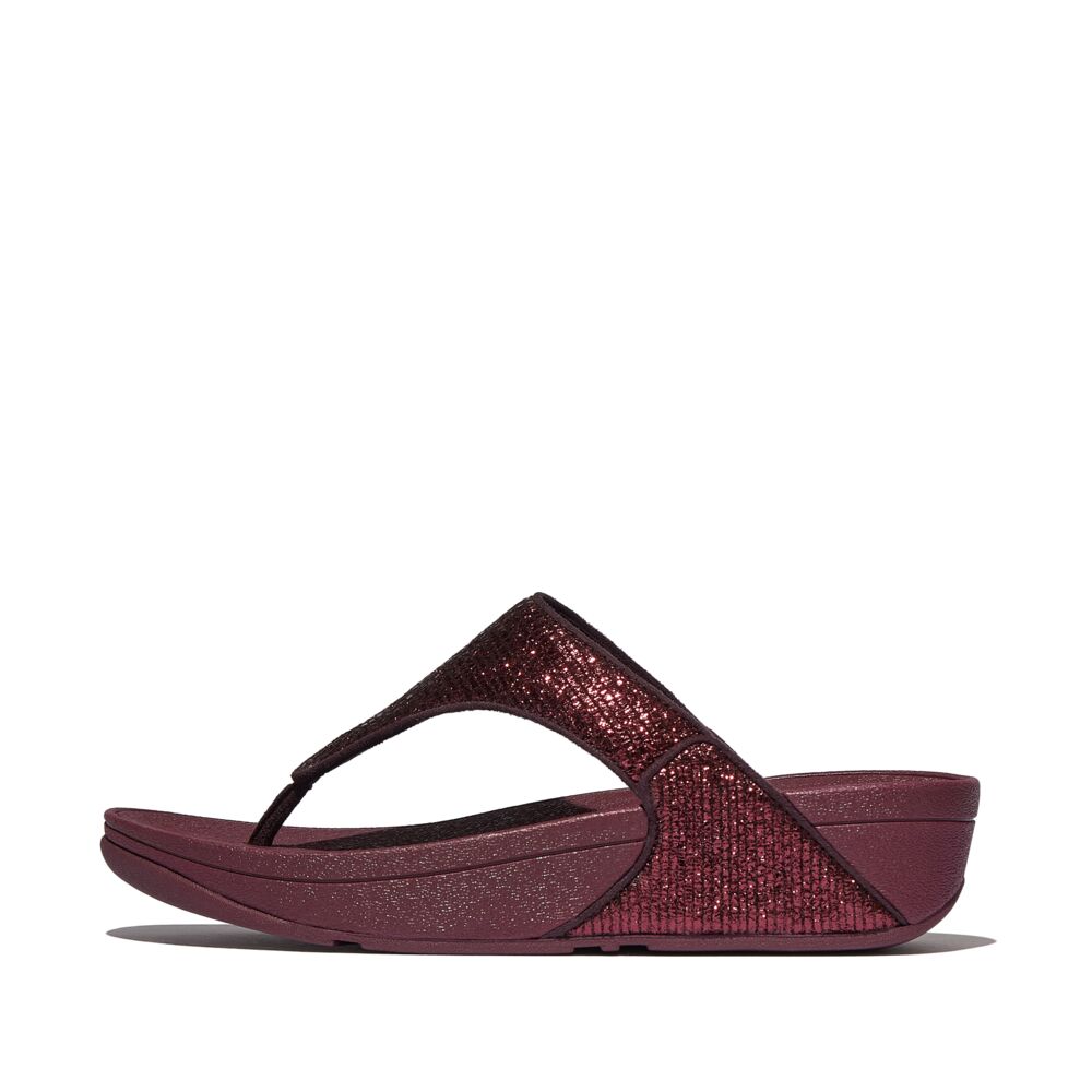 LULU CRINKLED-SHIMMER TOE-POST SANDALS