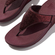 LULU CRINKLED-SHIMMER TOE-POST SANDALS