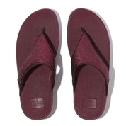 LULU CRINKLED-SHIMMER TOE-POST SANDALS