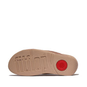 LULU CRINKLED-SHIMMER CROSS SLIDES