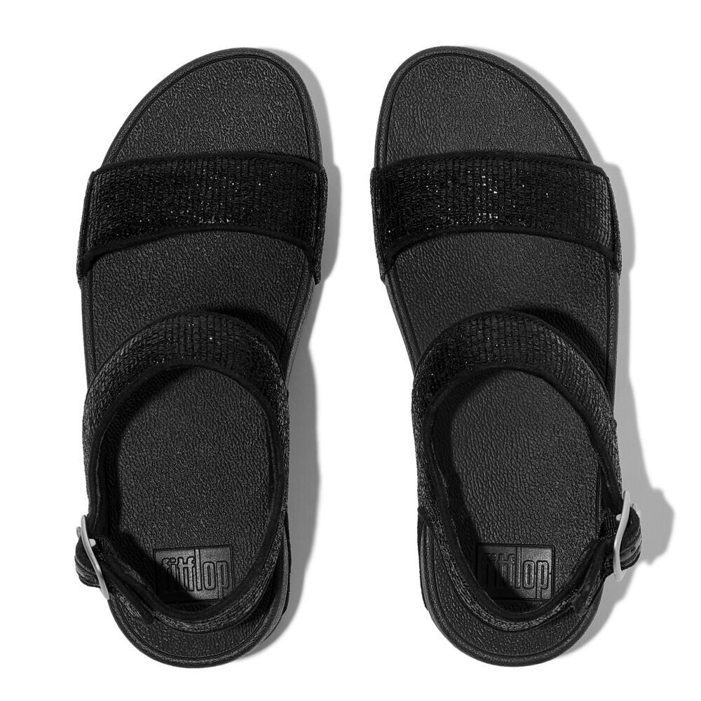 LULU CRINKLED-SHIMMER BACK-STRAP SANDALS