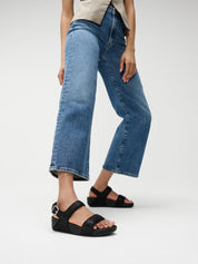 LULU CRINKLED-SHIMMER BACK-STRAP SANDALS