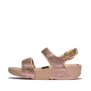 LULU CRINKLED-SHIMMER BACK-STRAP SANDALS