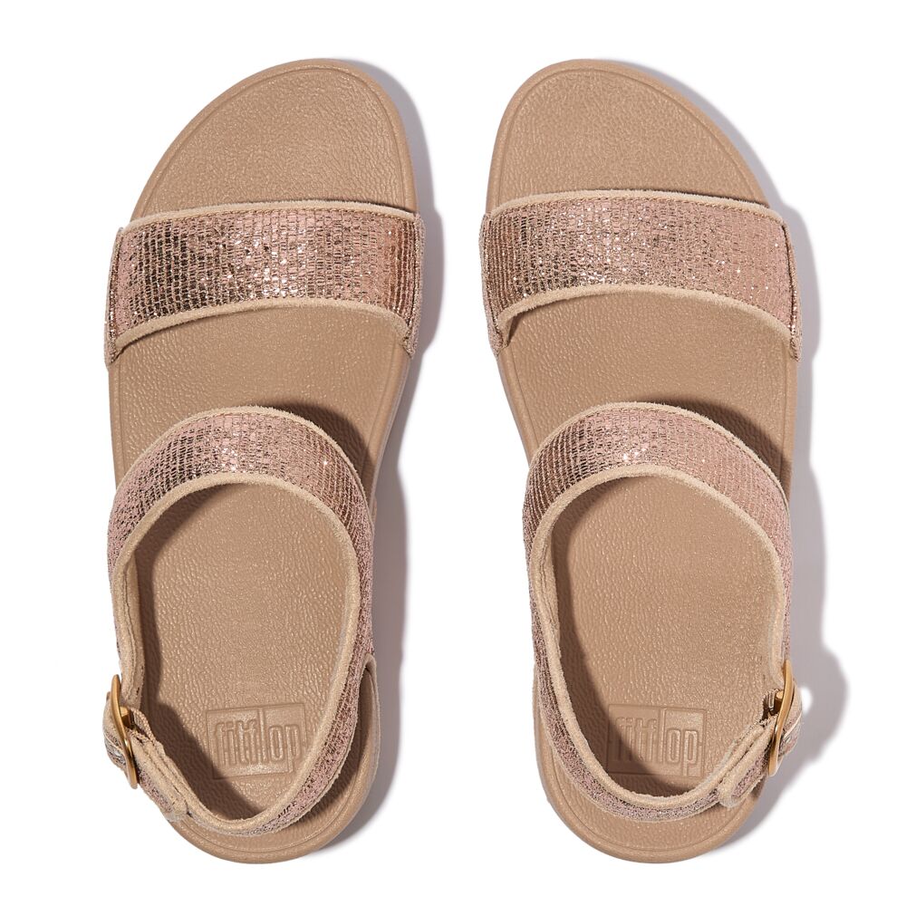 LULU CRINKLED-SHIMMER BACK-STRAP SANDALS