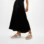 LULU CRYSTAL-BUCKLE LEATHER TOE-POST SANDALS