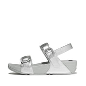 LULU CRYSTAL-BUCKLE LEATHER BACK-STRAP SANDALS