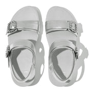 LULU CRYSTAL-BUCKLE LEATHER BACK-STRAP SANDALS