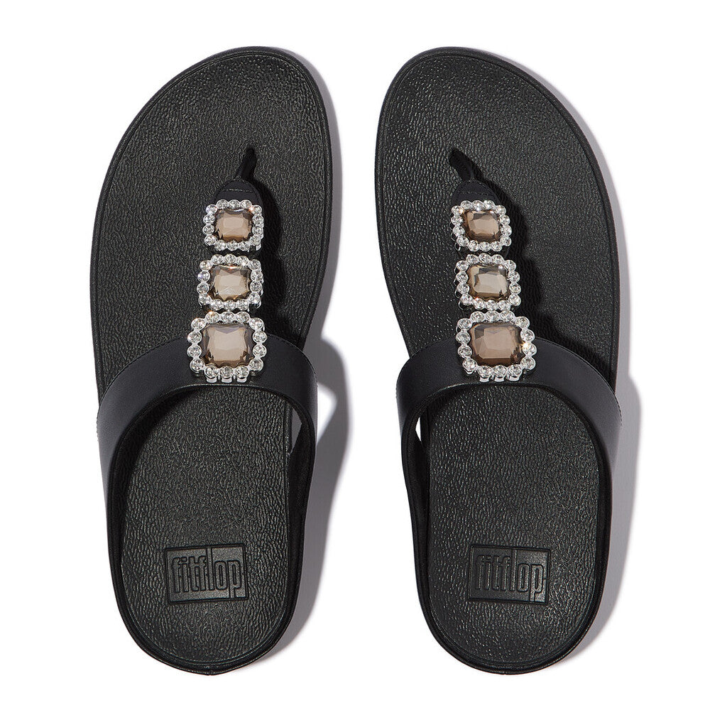 FINO CRYSTAL-JEWEL TOE-POST SANDALS