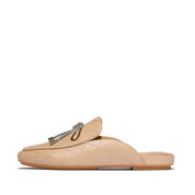 DELICATO CRYSTAL-BOW QUILTED-LEATHER MULES