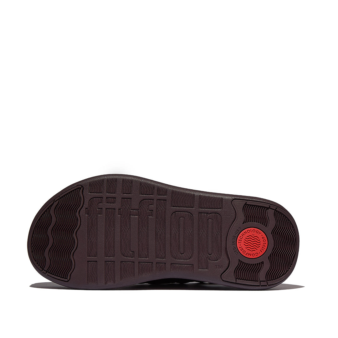 F-MODE STACK QUILTED-LEATHER BACK-STRAP TOE-POST SANDALS