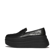 F-MODE STACK QUILTED-LEATHER LOAFERS