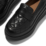 F-MODE STACK QUILTED-LEATHER LOAFERS