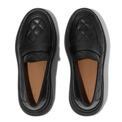 F-MODE STACK QUILTED-LEATHER LOAFERS