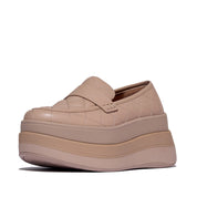 F-MODE STACK QUILTED-LEATHER LOAFERS