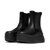 F-MODE STACK QUILTED-LEATHER HIGH CHELSEA BOOTS