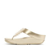 RUMBA METALLIC BEADED TOE-POST SANDALS