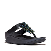 RUMBA METALLIC BEADED TOE-POST SANDALS - METALLIC MIDNIGHT NAVY (E4W-B84)