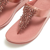 RUMBA METALLIC BEADED TOE-POST SANDALS