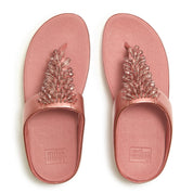 RUMBA METALLIC BEADED TOE-POST SANDALS