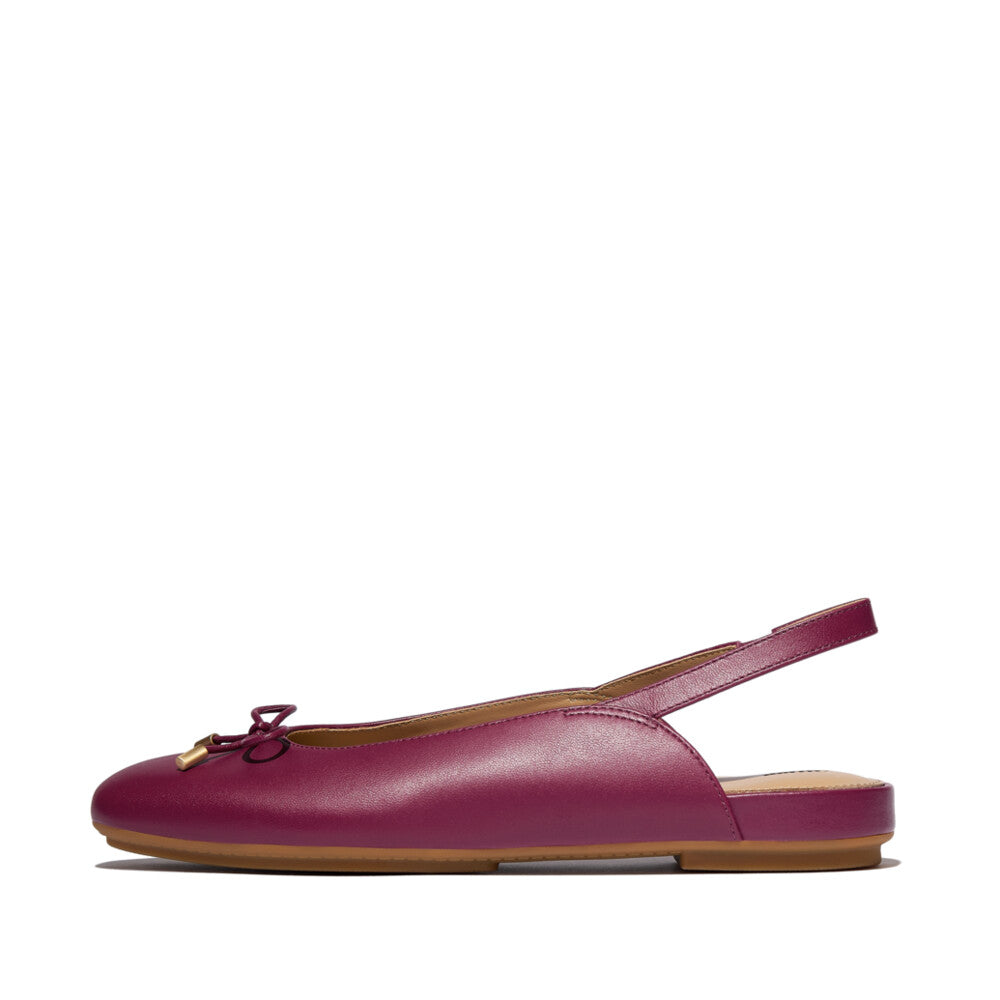 DELICATO BOW SOFT-LEATHER SLINGBACKS
