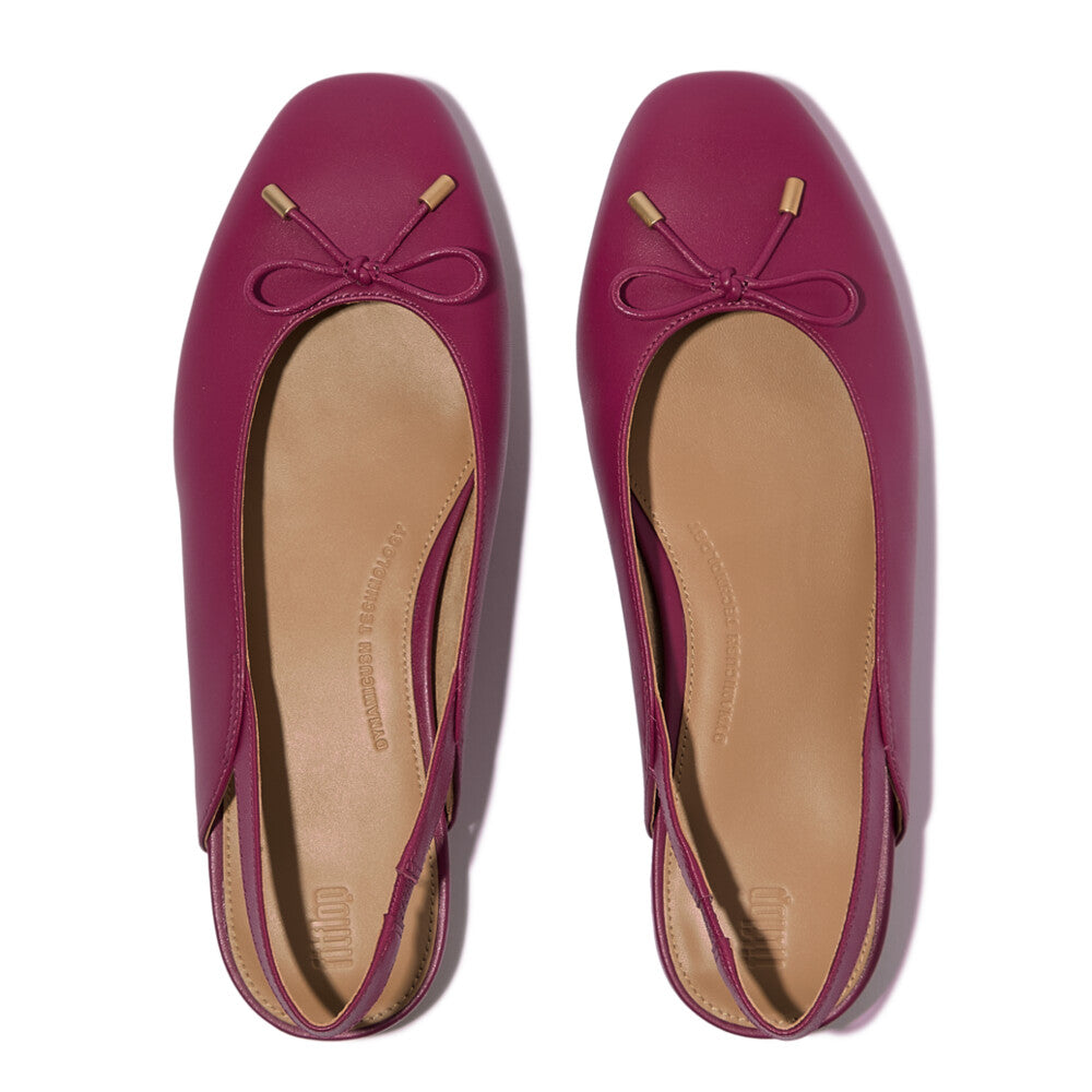 DELICATO BOW SOFT-LEATHER SLINGBACKS