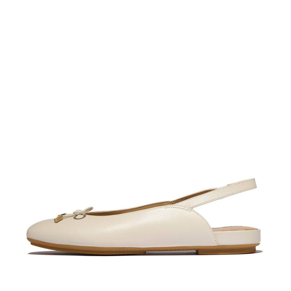 DELICATO BOW SOFT-LEATHER SLINGBACKS
