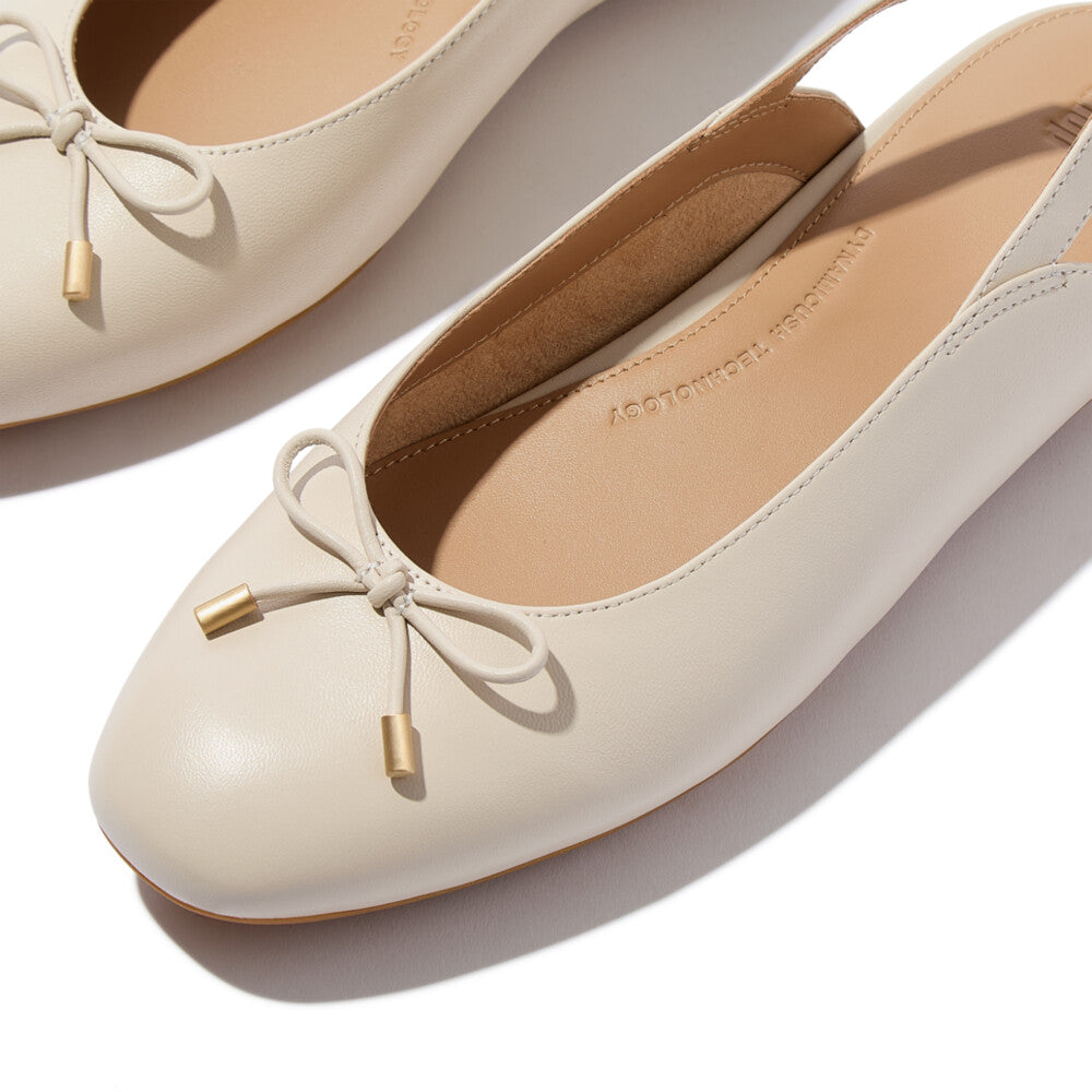DELICATO BOW SOFT-LEATHER SLINGBACKS