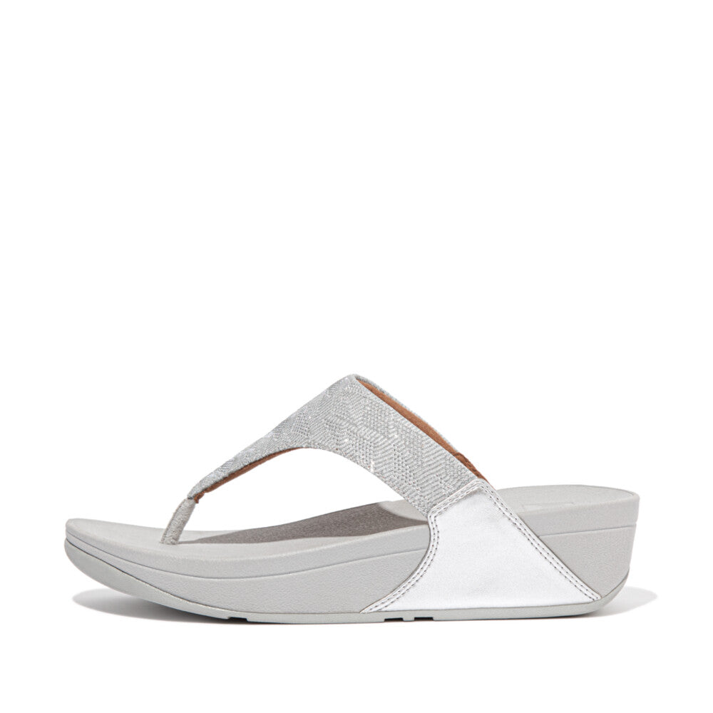LULU GLITZ TOE-POST SANDALS