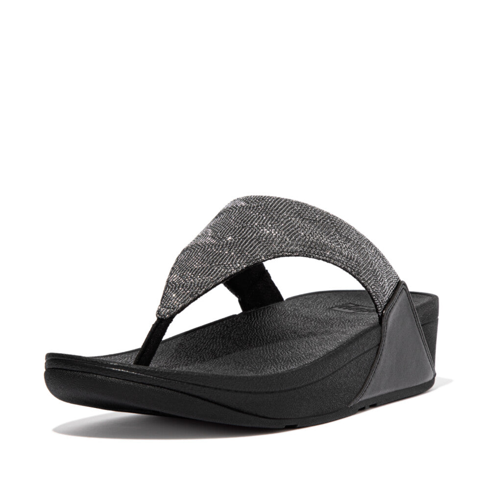 LULU GLITZ TOE-POST SANDALS