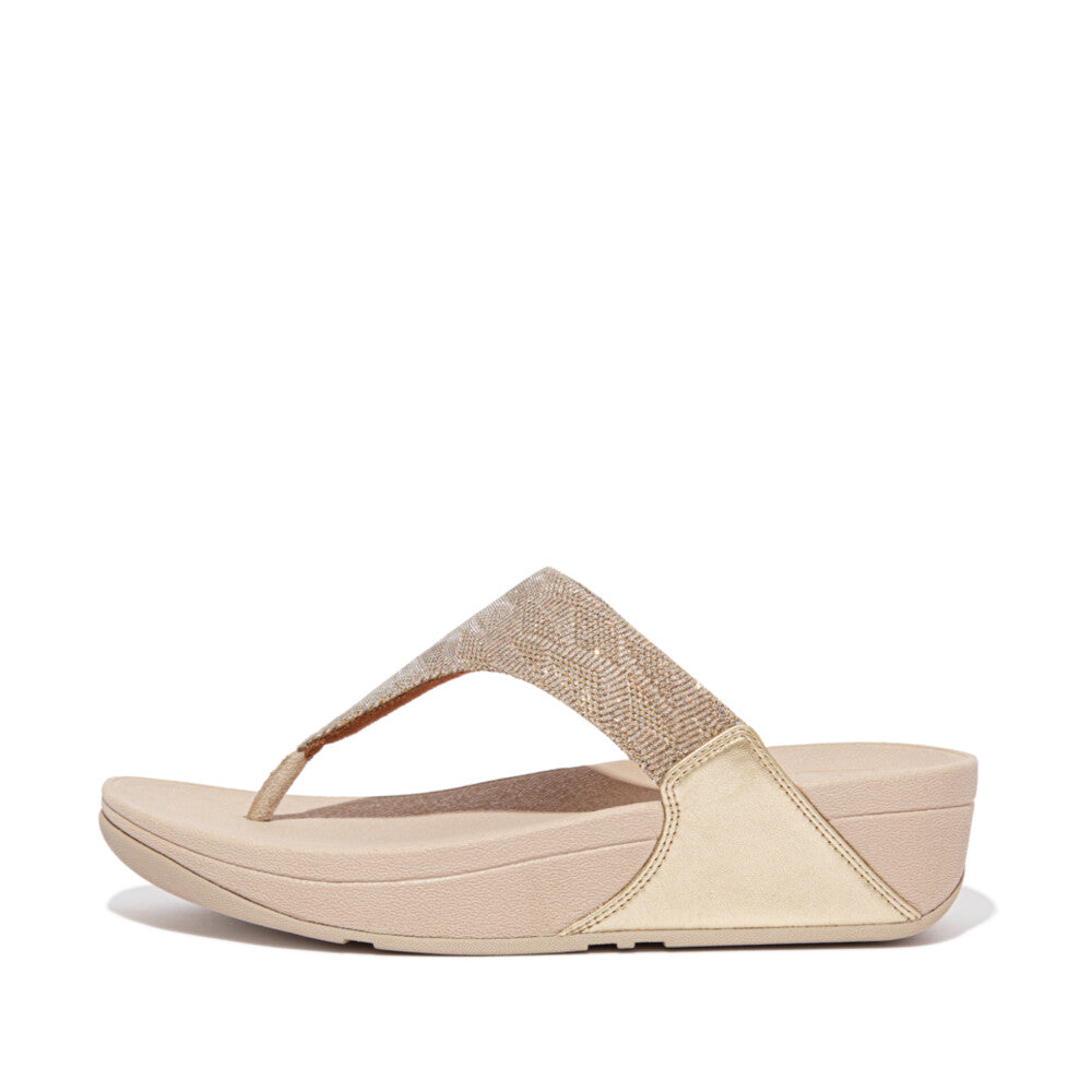 LULU GLITZ TOE-POST SANDALS