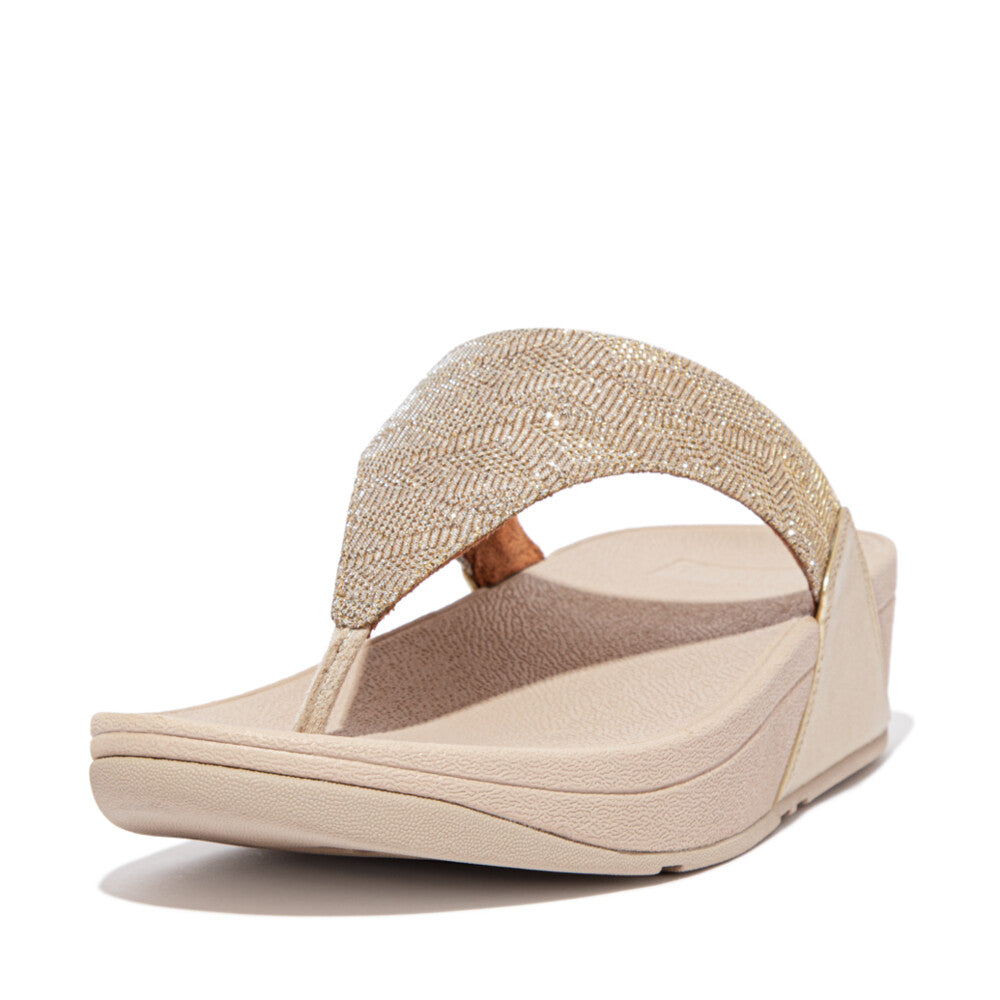 LULU GLITZ TOE-POST SANDALS