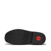 F-LUMA SQUARE-CHAIN SUEDE DEMI-WEDGE LOAFERS