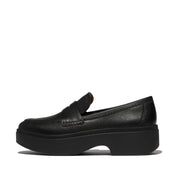 F-LUMA STITCH TUMBLED-LEATHER PENNY LOAFERS