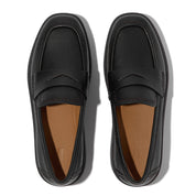 F-LUMA STITCH TUMBLED-LEATHER PENNY LOAFERS