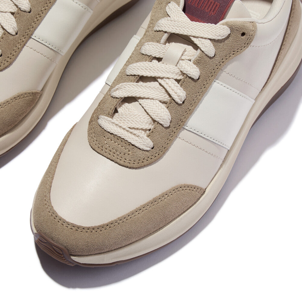 F-MODE FLOW MENS LEATHER/SUEDE TRAINERS