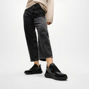 F-MODE FLOW SEQUIN SUEDE/LEATHER FLATFORM SNEAKERS