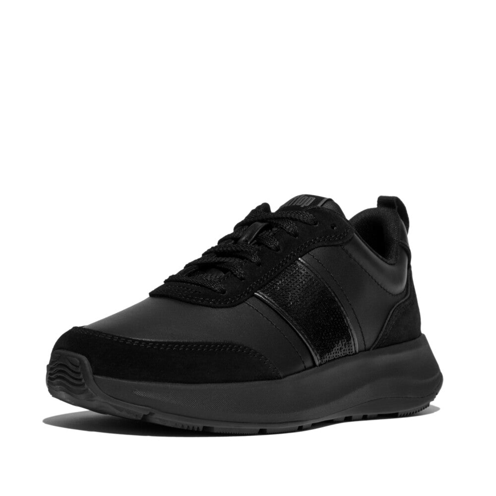 F-MODE FLOW SEQUIN SUEDE/LEATHER FLATFORM SNEAKERS