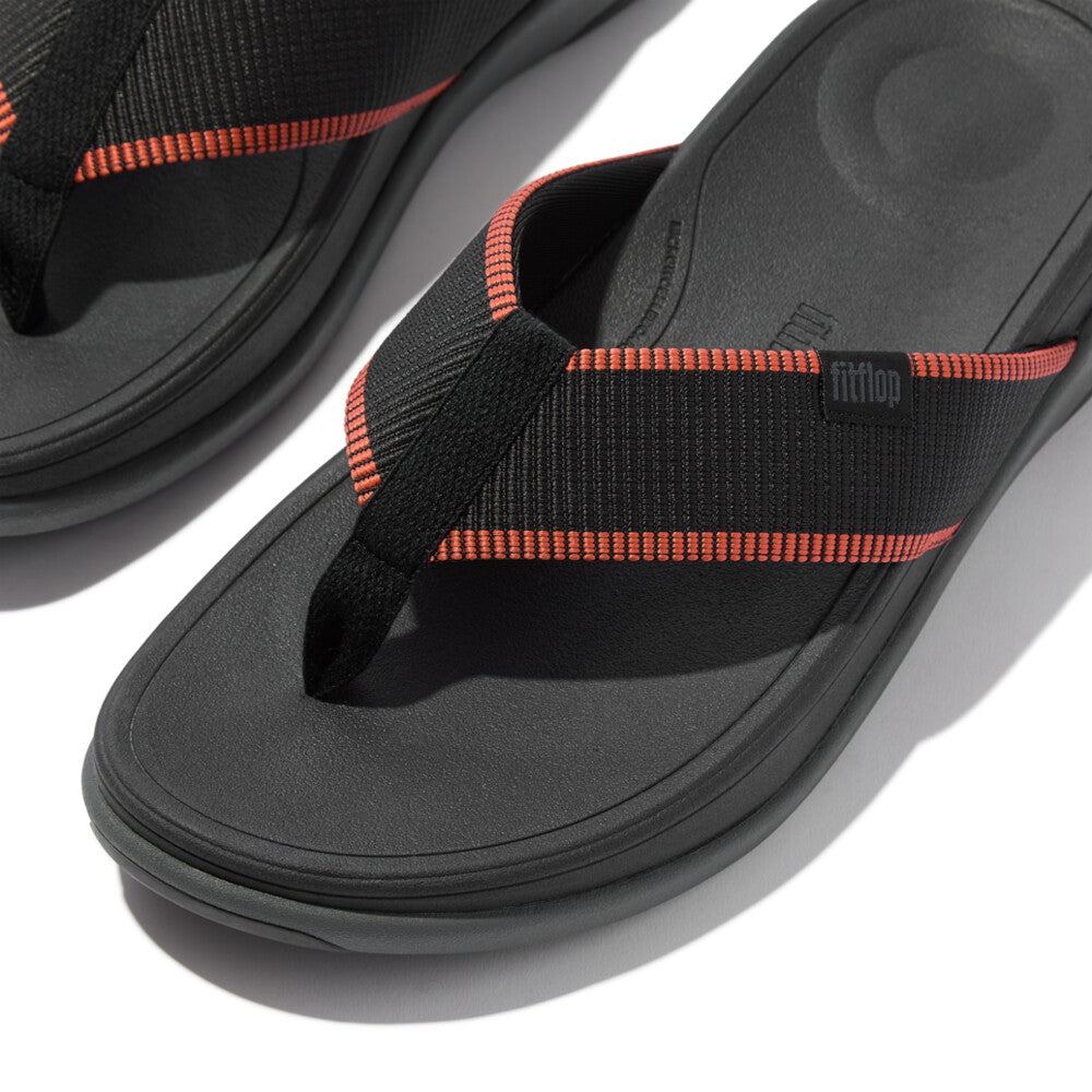 F-MODE GO MENS WATER-RESISTANT WEBBING TOE-POST SANDALS - MIDNIGHT NAVY/OCEAN BLUE (E7K-D32)
