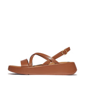 F-MODE LEATHER FLATFORM STRAPPY BACK-STRAP SANDALS
