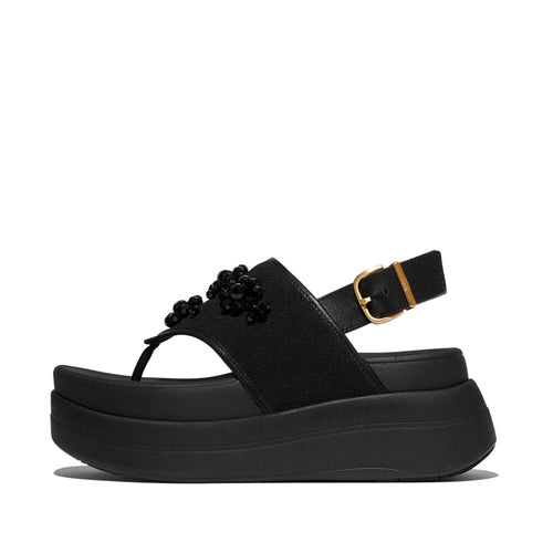 F-MODE STACK BEADED BACK-STRAP TOE-POST SANDALS