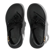 F-MODE STACK BEADED BACK-STRAP TOE-POST SANDALS - BLACK (E2I-001)