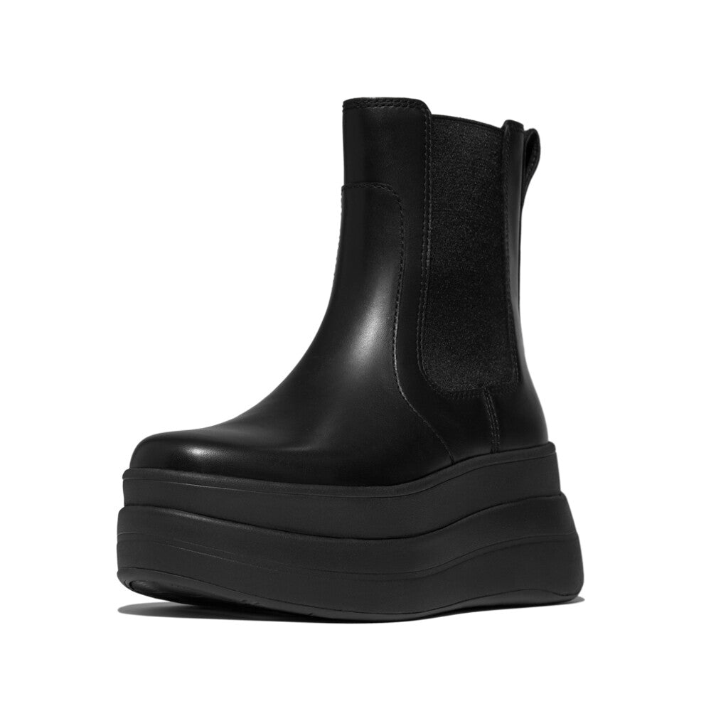 F-MODE STACK LEATHER CHELSEA BOOTS